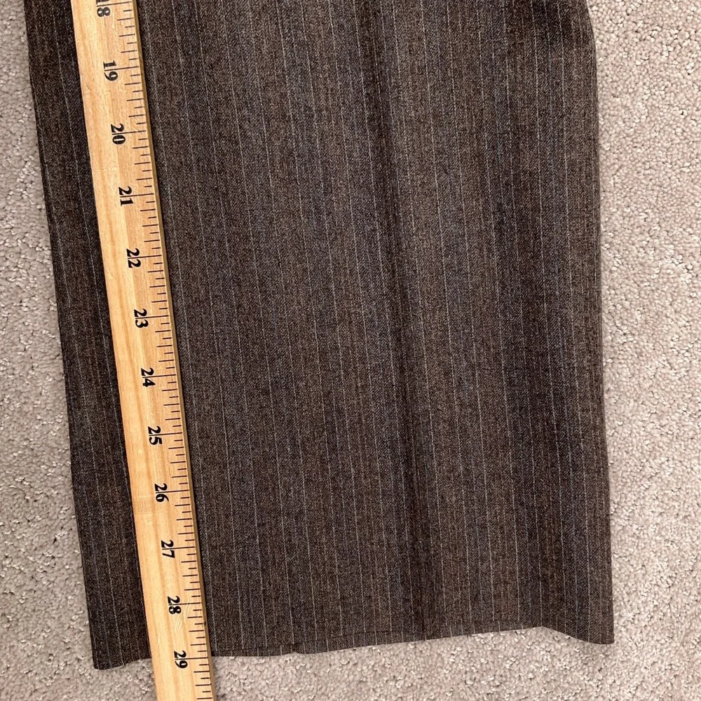 Hart Schaffner Marx Suit Mens 44R 36W Brown Geigers‎ Pinstripe Wool
